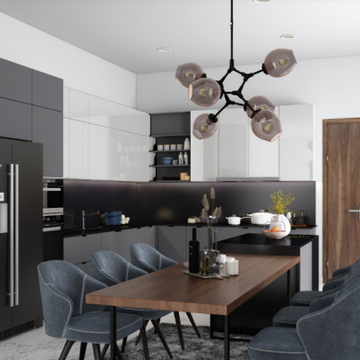 Tủ bếp nhựa  đặc acrylic bóng kính