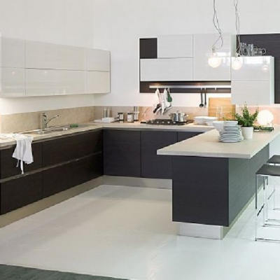 Tủ bếp nhựa  đặc acrylic bóng kính