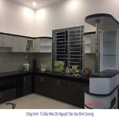 Tủ Bếp nhựa đặc phủ Laminate