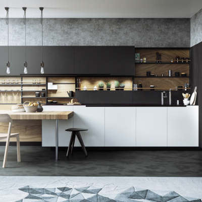 Tủ Bếp  Nhựa Sơn Bóng