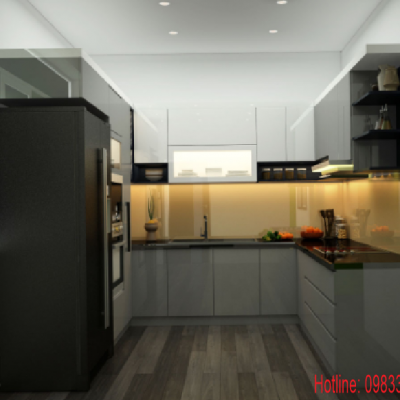 Tủ Bếp  Nhựa  đặc Sơn Bóng