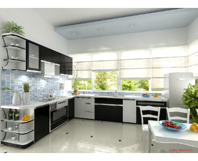 Tủ bếp nhựa  đặc acrylic bóng kính