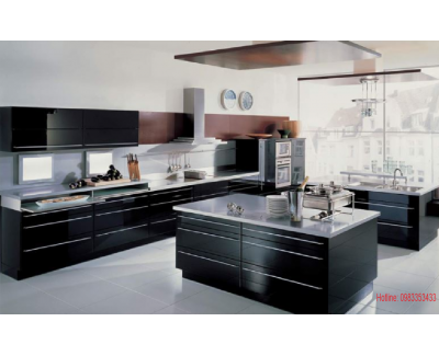 Tủ bếp nhựa  đặc acrylic bóng kính