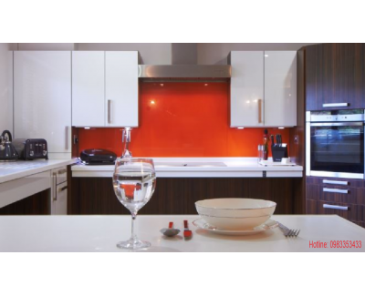 Tủ bếp nhựa  đặc acrylic bóng kính