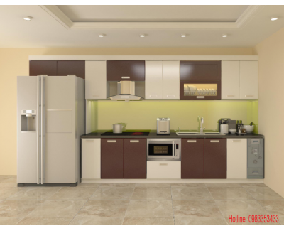 Tủ bếp nhựa  đặc acrylic bóng kính