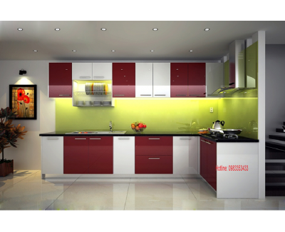 Tủ bếp nhựa  đặc acrylic bóng kính