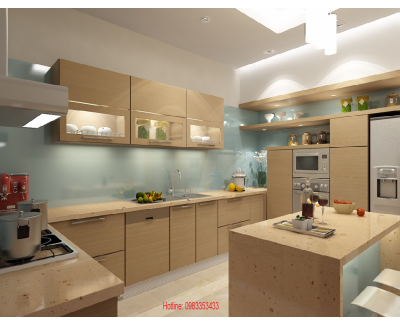 Tủ Bếp nhựa đặc phủ Laminate