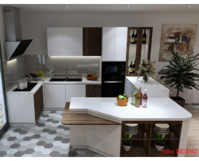 Tủ Bếp MDF Phủ Melamine