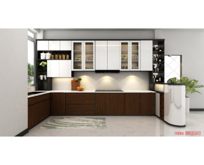 Tủ Bếp MDF Phủ Melamine